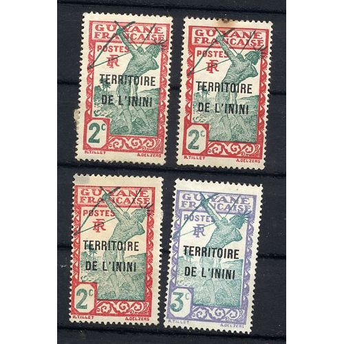 4 Timbres De Guyane Inini Neufs *