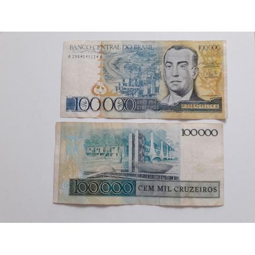 Billet Bresil 100000 Cruzados 1985