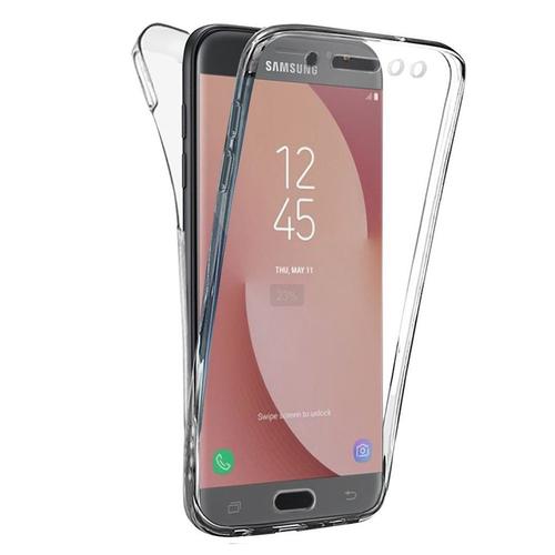 Coque Avant Et Arrière Silicone Pour Samsung Galaxy J7 (2017) 5.5" 360° Protection Intégrale - Transparent