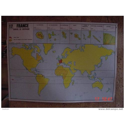 Tableau Scolaire Anscombre - La France Dans Le Monde (Réunion Antilles Tahiti St Pierre & Miquelon N