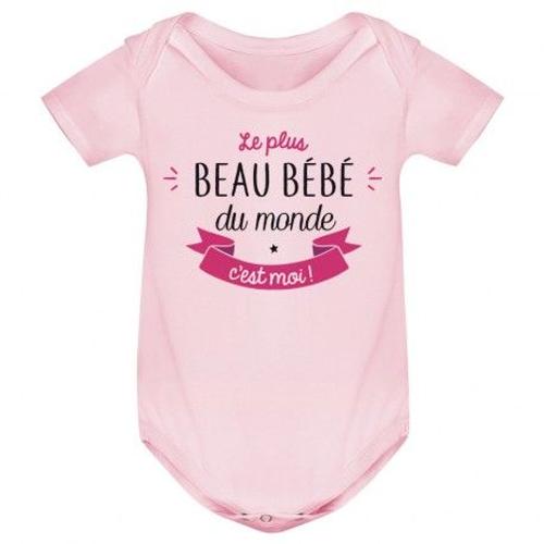 Body Bebe Le Plus Beau Bebe Du Monde C Est Moi Fille Rose Rakuten