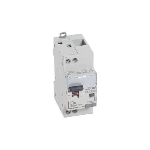 DISJONCTEUR DIFF DX³ 6000 VIS/VIS U+N 230V  10A TYPE HPI 300MA 10 KA COURBE C 2M LEGRAND 410882