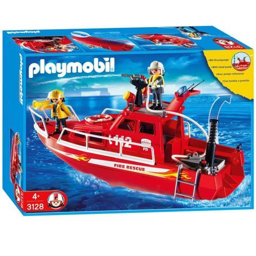 Playmobil City Action 3128 - Bateau Des Sauveteurs Pompiers