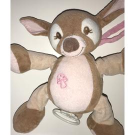 Doudou Marron Rose Nattou Emil Rosy Biche Faon Musical Peluche Boite A Musique Jouet Eveil Bebe Rakuten