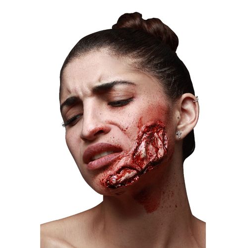 Fausse Blessure Mâchoire Apparente Adulte Halloween Taille Unique