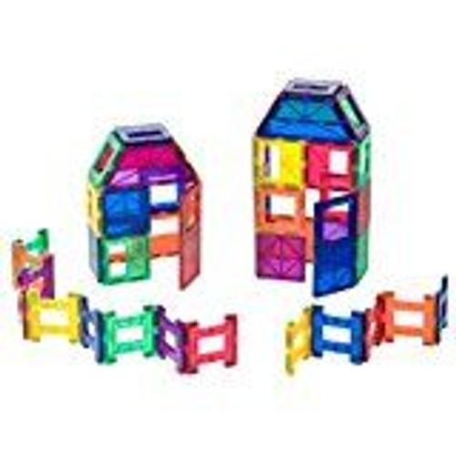 Playmags 48 Piece Set: Now With Stronger Magnets, Sturdy, Super Durable With Vivid Clear Color Tiles