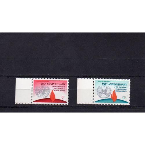 Timbres-Poste Des Nations Unies, Bureau De New-York (25ème Anniversaire De La Déclaration Universelle Aux Droits De L'homme)