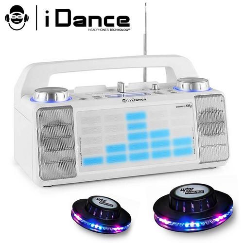 Enceinte IDANCE XD2 50W à LEDs bleu AUX/FM/USB/FADER/MIXER/BT + 2 Effets OVNI