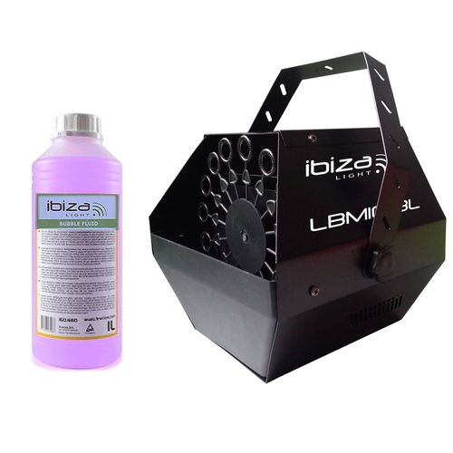 Machine à bulles Noir grand débit IBIZA LIGHT LBM-10 pour mariages, soirées, Dj, avec 1L de liquide