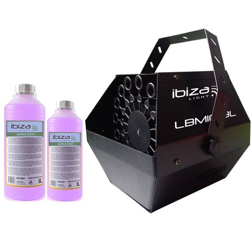 Machine à bulles Noir grand débit IBIZA LIGHT LBM-10 pour mariages, soirées, Dj, avec 2L de liquide