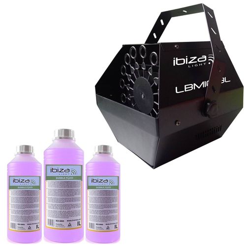 Machine à bulles Noir grand débit IBIZA LIGHT LBM-10 pour mariages, soirées, Dj, avec 3L de liquide