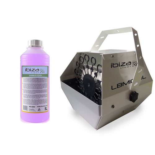 Machine à bulles SILVER grand débit IBIZA LIGHT LBM-10 pour mariages, soirées, Dj, avec 1L de liquide