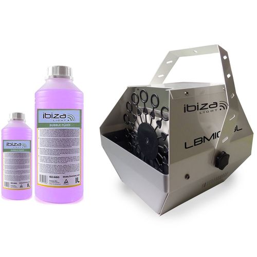 Machine à bulles SILVER grand débit IBIZA LIGHT LBM-10 pour mariages, soirées, Dj, avec 2L de liquide