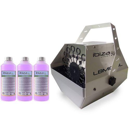 Machine à bulles SILVER grand débit IBIZA LIGHT LBM-10 pour mariages, soirées, Dj, avec 3L de liquide