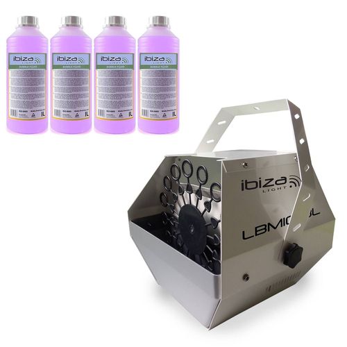 Machine à bulles SILVER grand débit IBIZA LIGHT LBM-10 pour mariages, soirées, Dj, avec 4L de liquide