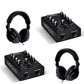 Pack Tables de mixages Dj Sono 2 canaux 3 entrées IBIZA SOUND MIX500 + 2 Casques audio