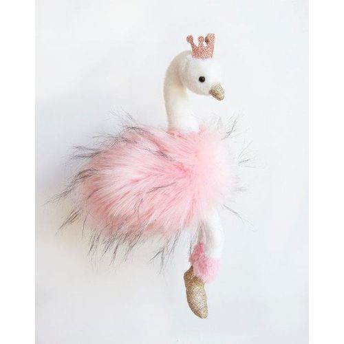 Histoire D'ours - Doudoucygne Rose Couronne 30cms Ho2768
