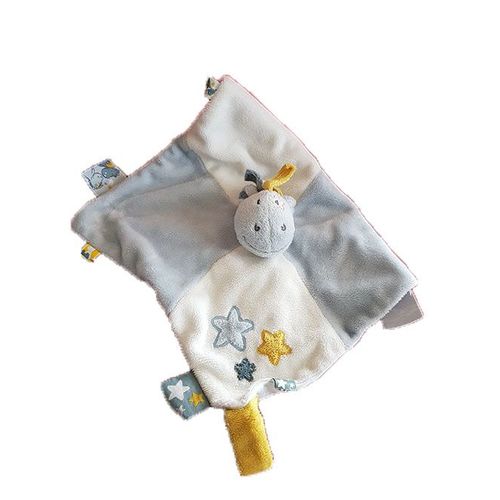 Noukies - Doudoucheval Lucien Plat Bleu Etoile Jaune Att. Tetine