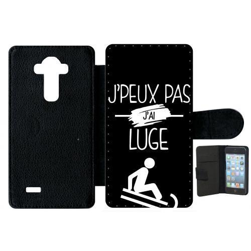 Etui À Rabat Lg G4 - J Peux Pas J Ai Luge 2 - Simili-Cuir - Noir