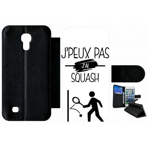 Etui À Rabat Samsung I9190 Galaxy S4 Mini - J Peux Pas J Ai Squash 1 - Simili-Cuir - Noir