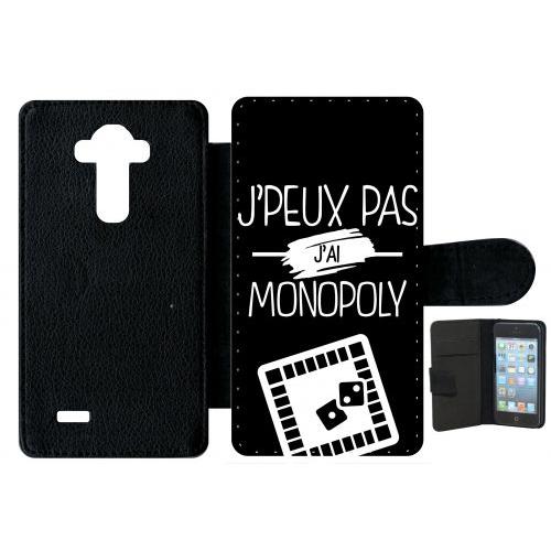 Etui À Rabat Lg G4 - J Peux Pas J Ai Monopoly 2 - Simili-Cuir - Noir