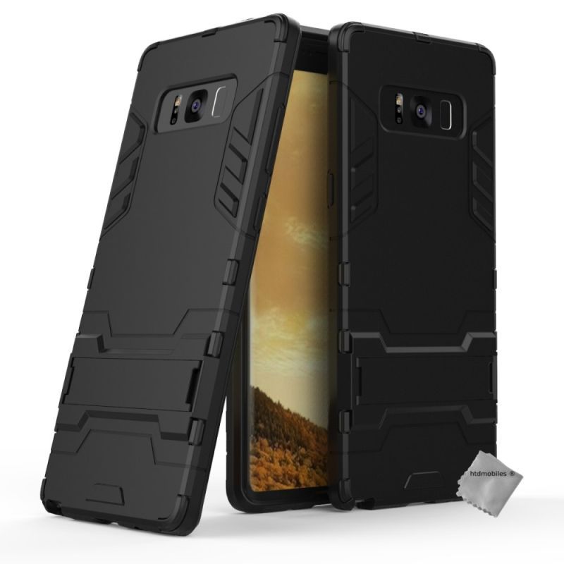 Housse Etui Coque Rigide Anti Choc Pour Samsung Galaxy Note 8 + Verre Trempe - Noir