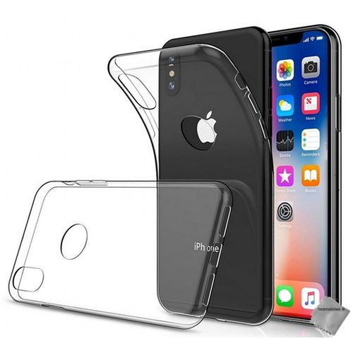 Housse Etui Coque Silicone Gel Fine Apple Iphone X + Film Ecran - Transparent Tpu
