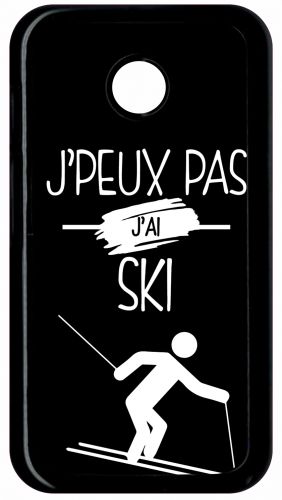 Coque Motorola Moto E - J Peux Pas J Ai Ski 2 - Noir