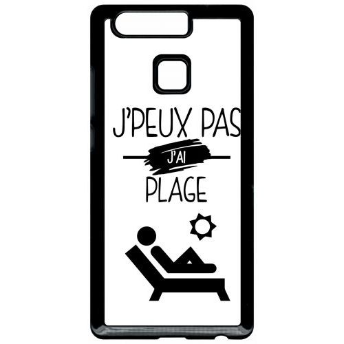 Coque Huawei Ascend P9 - J Peux Pas J Ai Plage 1 - Noir