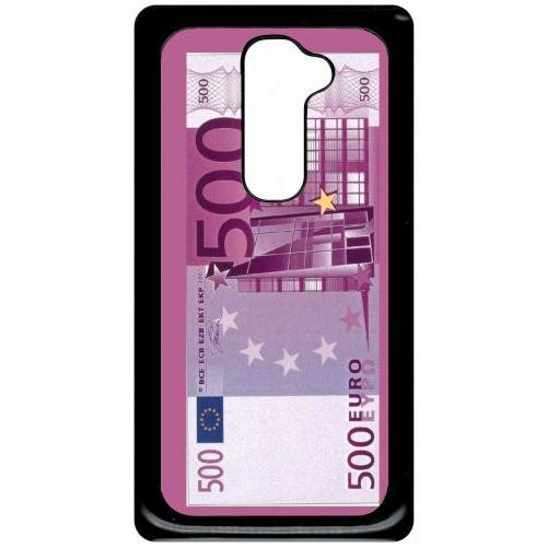 Coque Pour Smartphone - 500 Euros Violet - Compatible Avec Lg G2 - Plastique - Bord Noir