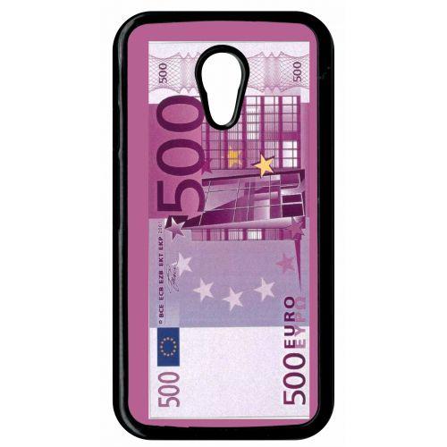 Coque Pour Smartphone - 500 Euros Violet - Compatible Avec Motorola Moto G (2nd Gen) - Plastique - Bord Noir