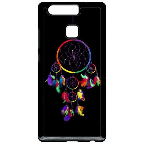 Coque Pour Smartphone - Attrape Rve Arc En Ciel Fond Noir - Compatible Avec Huawei P9 - Plastique - Bord Noir