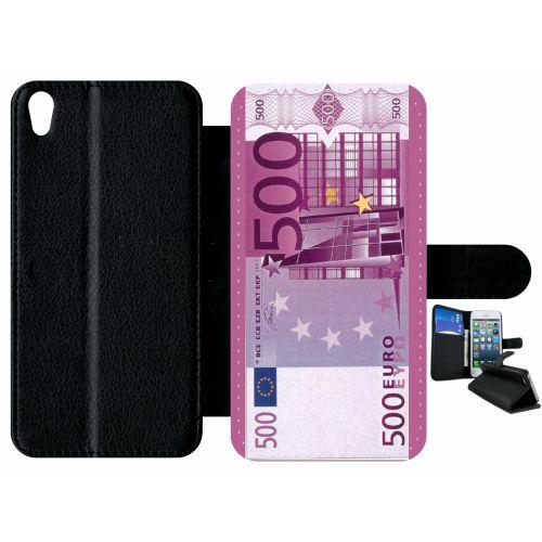 Etui À Rabat Xperia Xa - 500 Euros Violet - Simili-Cuir - Noir