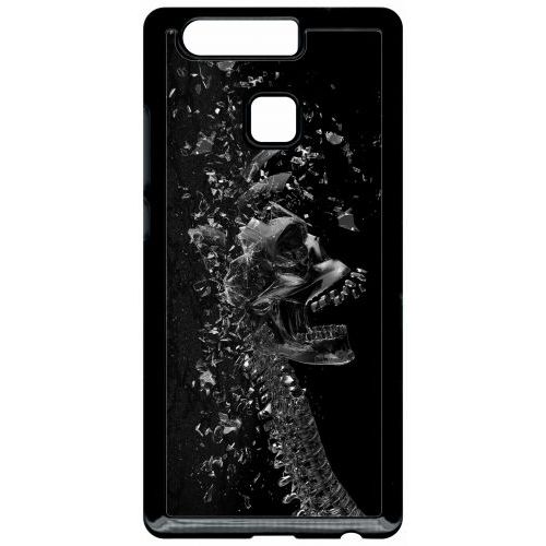 Coque Pour Smartphone - Squelette Verre Bris - Compatible Avec Huawei P9 - Plastique - Bord Noir