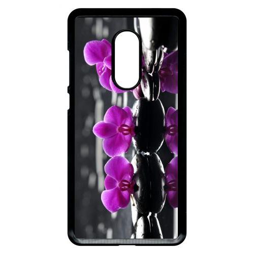 Coque Xiaomi Redmi Note 4 - Orchide Violette Fond Gris - Noir