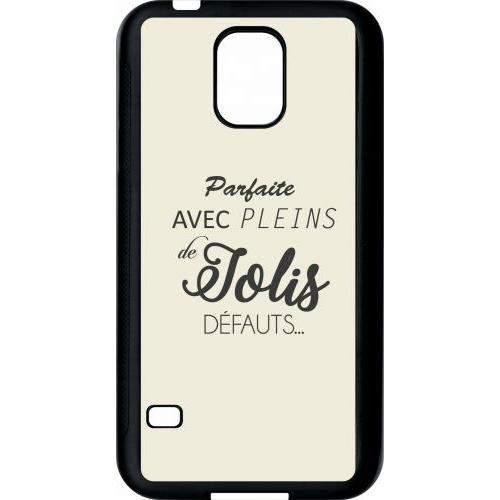 Coque Pour Smartphone - Parfaite Avec Pleins De Jolis Defauts Fond Beige 2 - Compatible Avec Samsung Galaxy S5 - Plastique - Bord Noir