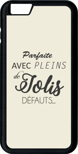 Coque Pour Smartphone - Parfaite Avec Pleins De Jolis Defauts Fond Beige 2 - Compatible Avec Apple Iphone 6s Plus - Plastique - Bord Noir