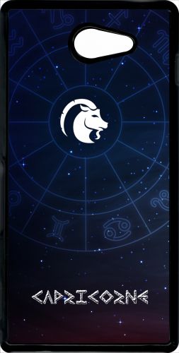 Coque Xperia M2 - Signe Astrologique Capricorne - Noir