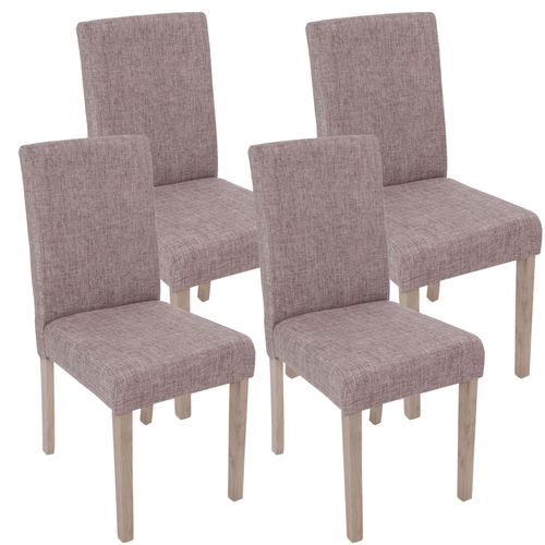 Lot De 4 Chaises De Salle À Manger Littau, Tissu, Gris, Pieds: Structure Chêne