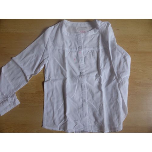 Chemise Lisa Rose Coton 8 Ans Blanc