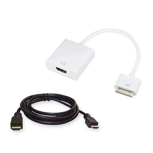 Pack Adaptateur 30 Pins vers HDMI pour iPhone, iPad, iPod Touch avec Câble  HDMI 2.5m
