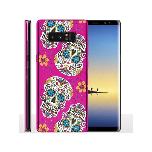 Coque Tete De Mort Mexicaines Roses Galaxy Note 8, Coque De Téléphone Tribale