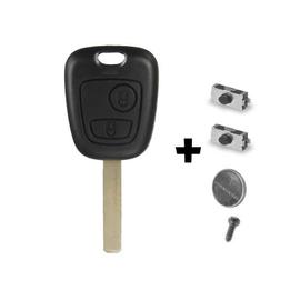 Boîtier de clé de kit de conversion de clé de voiture 2 boutons avec lame  de clé pour
