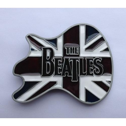 Boucle De Ceinture The Beatles Sur Drapeau Anglais En Forme De Guitar-Rocker-Motar-Fan