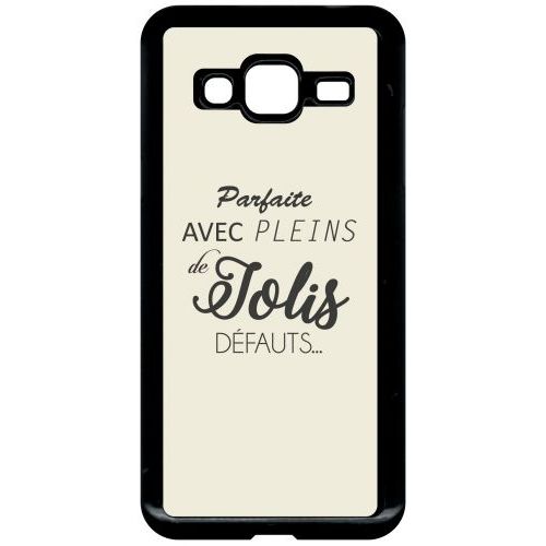 Coque Pour Smartphone - Parfaite Avec Pleins De Jolis Defauts Fond Beige 2 - Compatible Avec Samsung Galaxy J3 - Plastique - Bord Noir