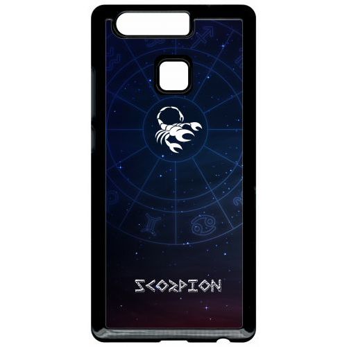 Coque Pour Smartphone - Signe Astrologique Scorpion - Compatible Avec Huawei P9 - Plastique - Bord Noir