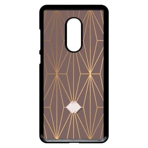 Coque Xiaomi Redmi Note 4 - Losange Geometrique Beige Et Or - Noir