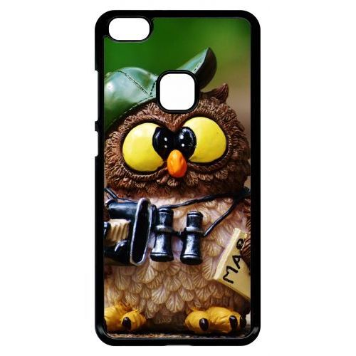 Coque Pour Smartphone - Chouette - Compatible Avec Huawei P10 Lite - Plastique - Bord Noir