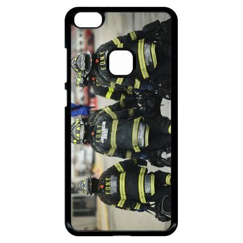 Coque Pour Smartphone - Pompier - Compatible Avec Huawei P10 Lite - Plastique - Bord Noir