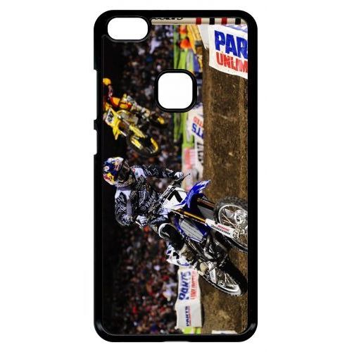 Coque Pour Smartphone - Motocross 2 - Compatible Avec Huawei P10 Lite - Plastique - Bord Noir